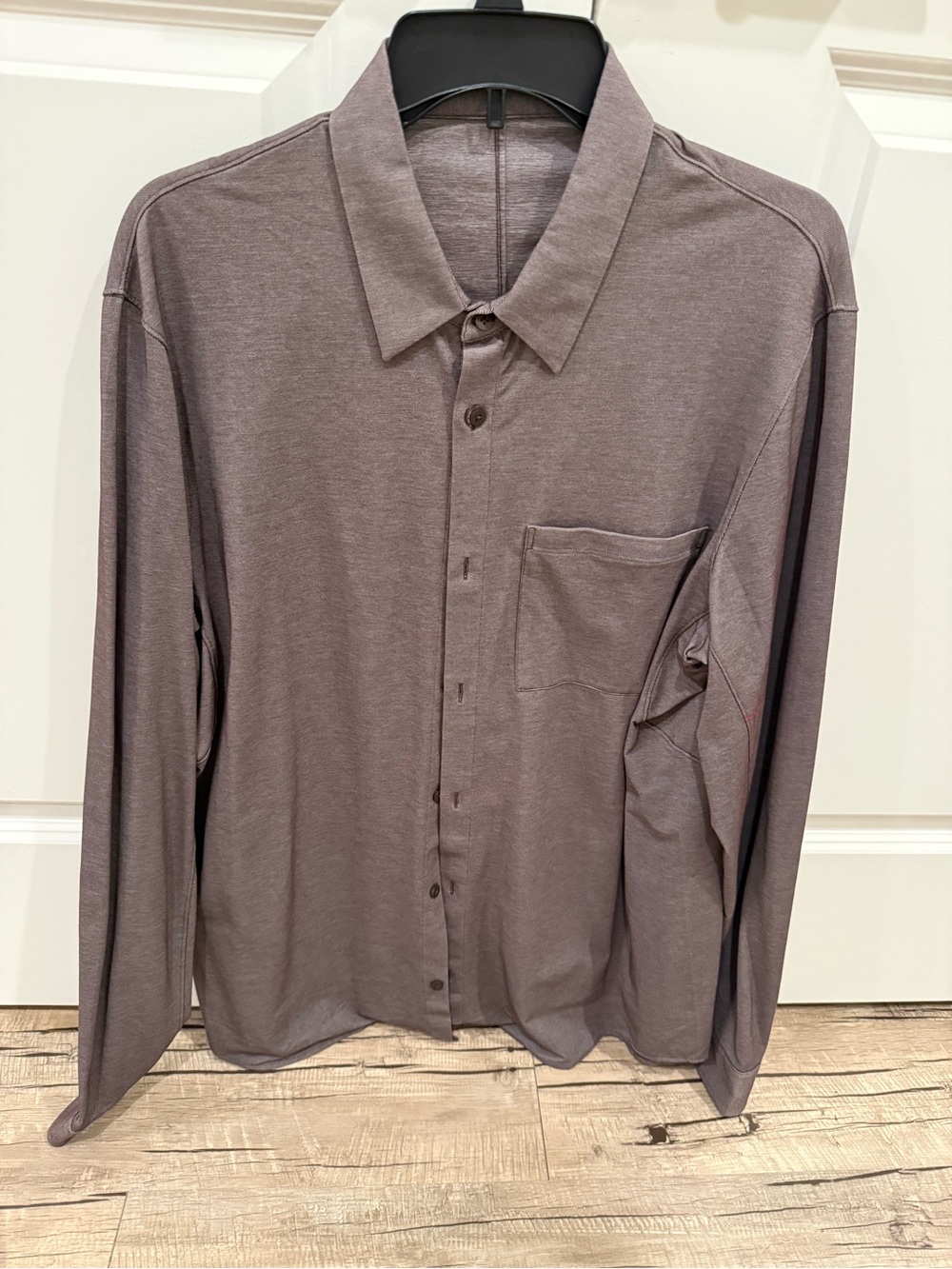 Lululemon men’s mens commission dress work shirt xl brown chocolate x-large euc